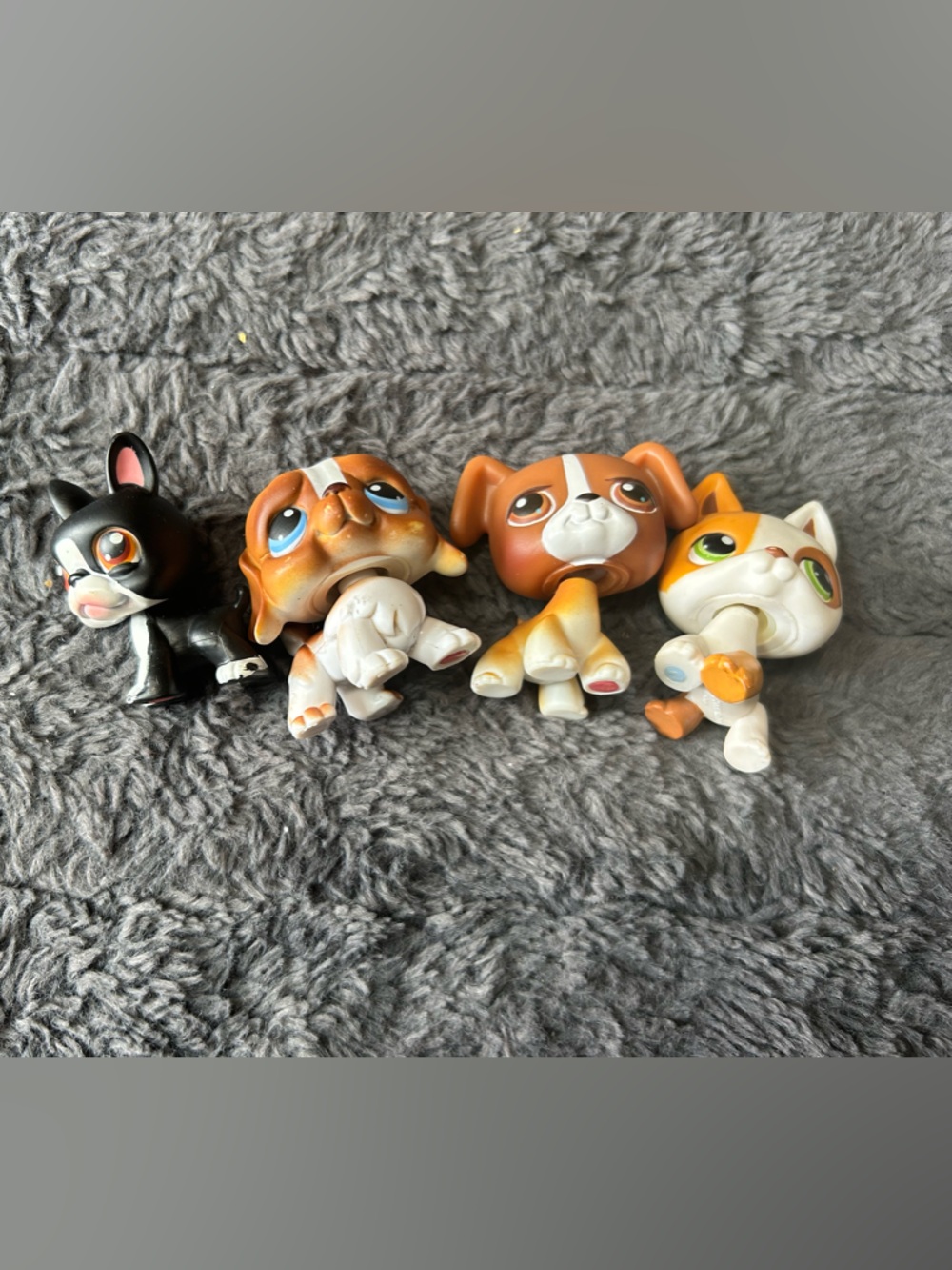 Lot of 4 Authentic Littlest Pet Shop (LPS) Dogs - Rare Vintage Collection